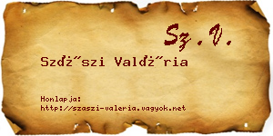 Szászi Valéria névjegykártya